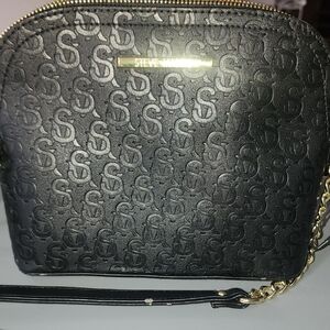 Steve Madden Black Purse with Gold Accents